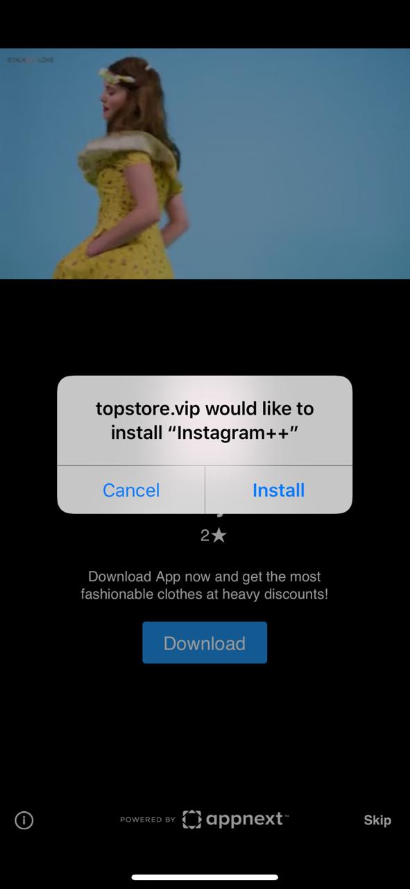 Instagram++ Install via TopStore