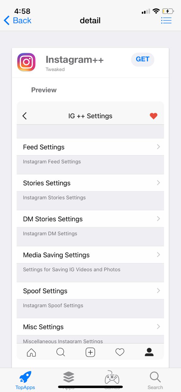 Instagram++ Install on iOS - TopStore VIP