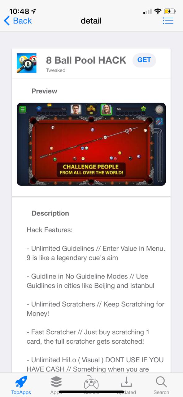 8 Ball Pool Hack iPhone/iPad - TopStore