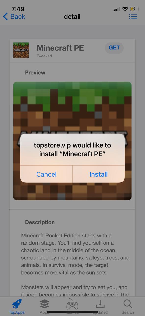 Minecraft PE Install on iOS