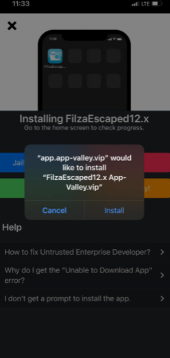 install filzaEscaped file manager on iPhone