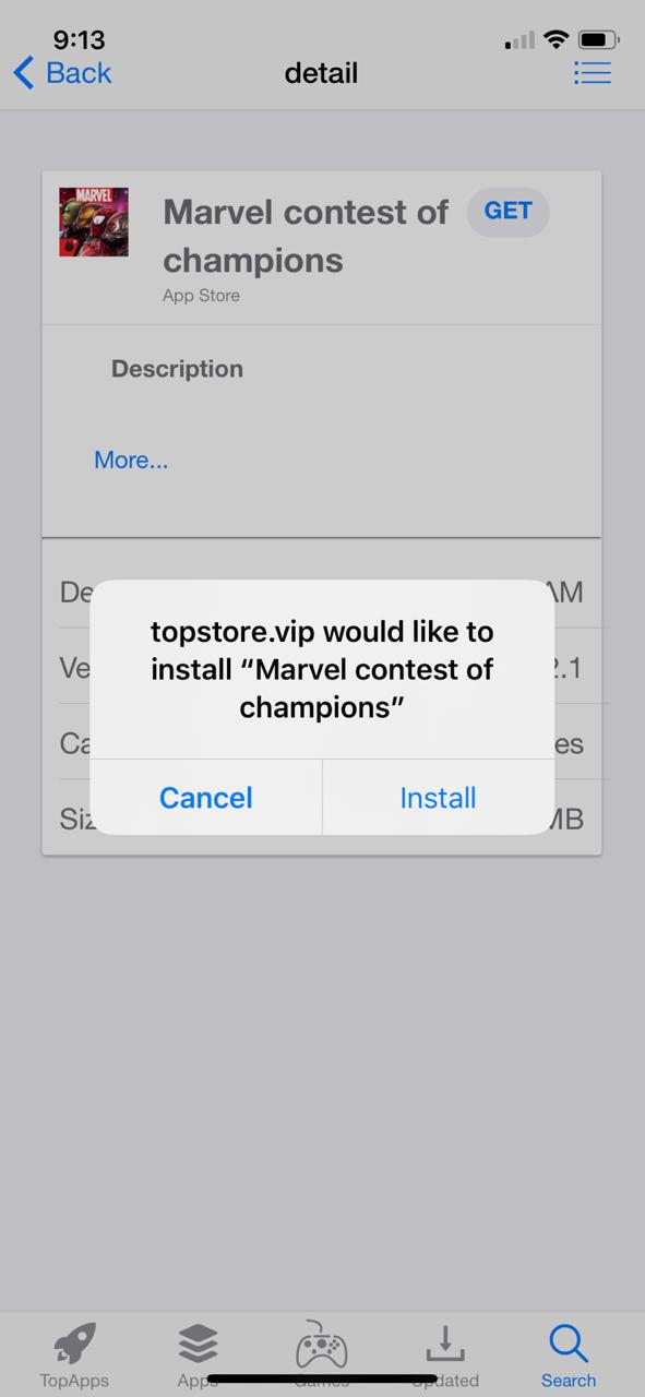 Installed - Marvel Contest of Champions on iPhone/iPad
