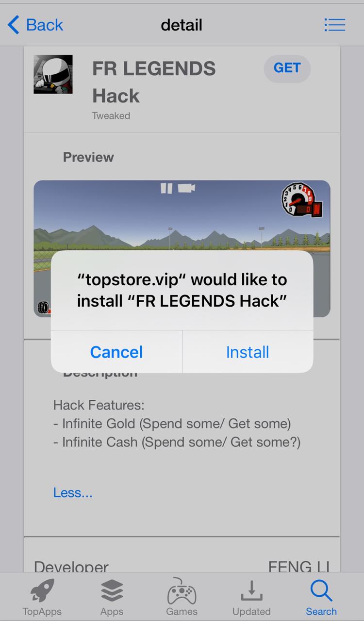 Install 'FR Legends Hack'