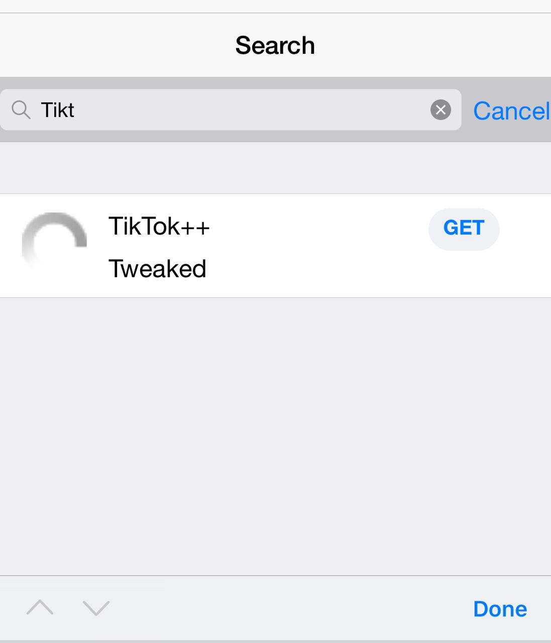Search 'TikTok++' on iOS