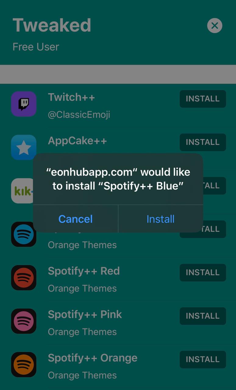 Spotify++ Install with EonHub App