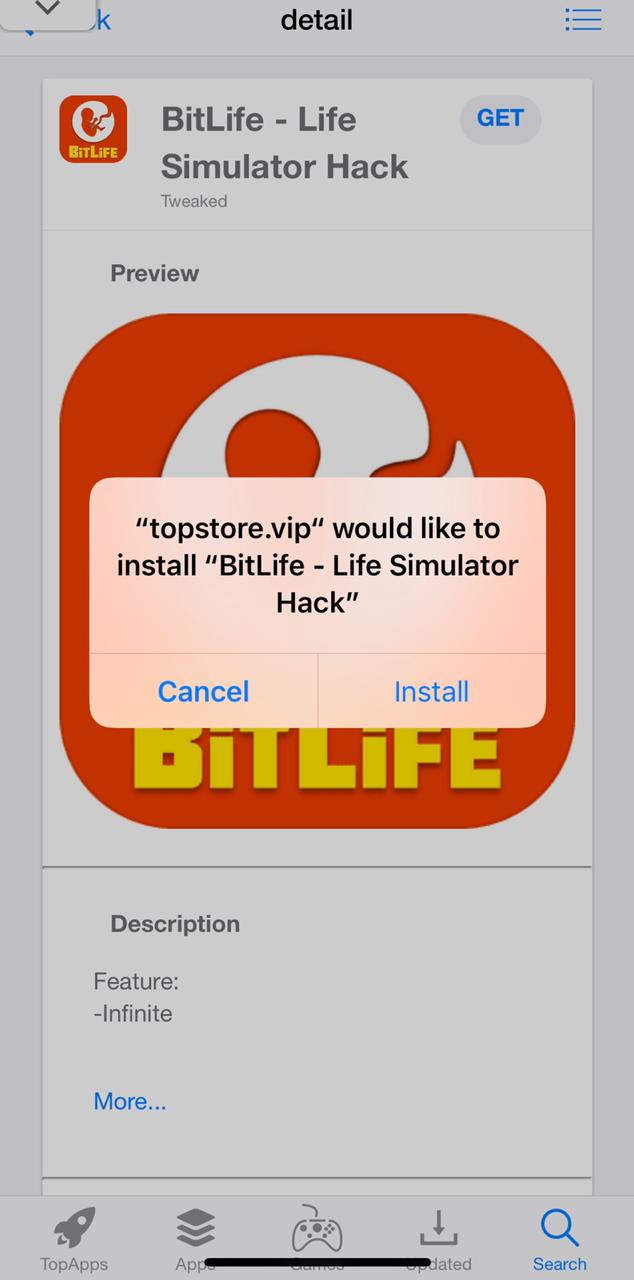 Install 'BitLife - Life Simulator Hack'