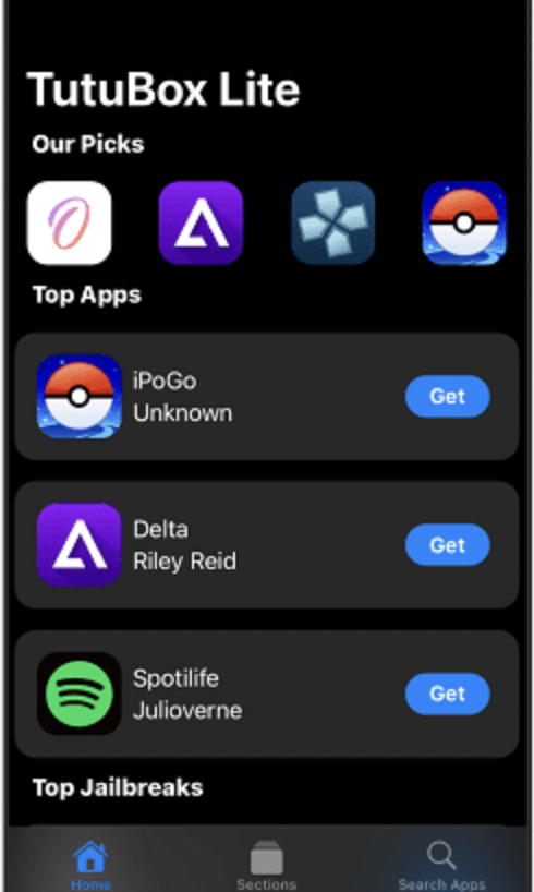 Installed TuTuBox App on iOS