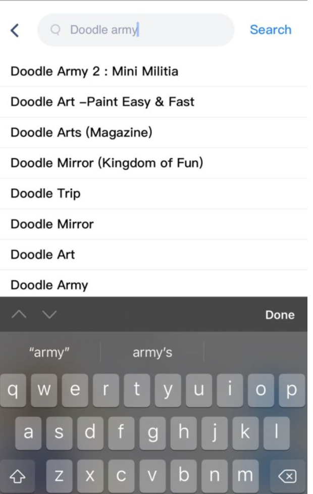 Search - Mini Militia: Doodle Army 2 Mod Game on iOS