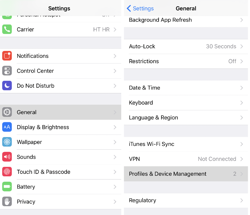 TopStore App Perfil Confiança em Configurações iOS